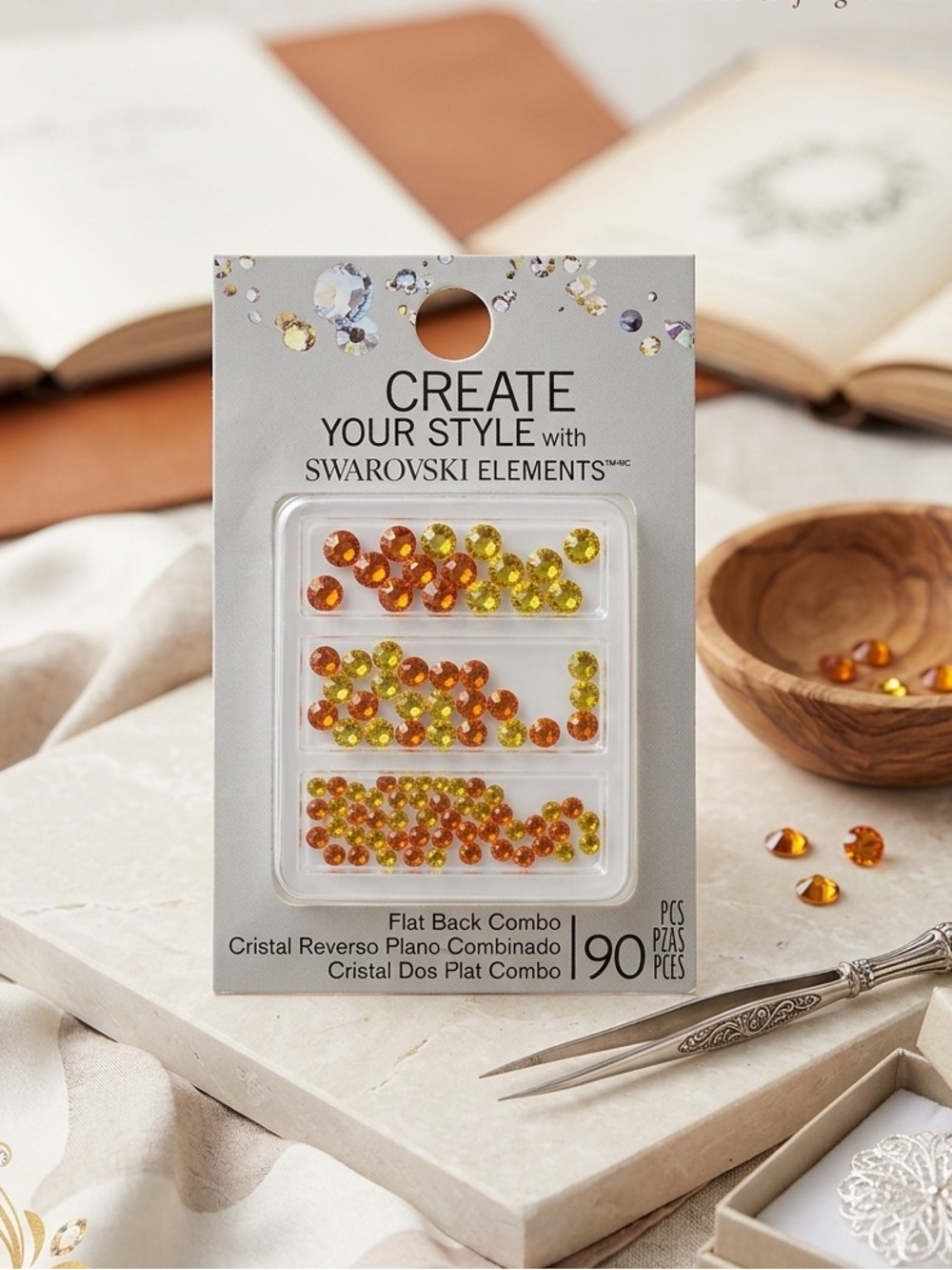 Swarovski Elements Crystal Flatback Combo – Sun Citrine (90 pcs) – NIP